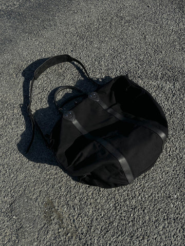 Marble Canvas Leather Boston Bag